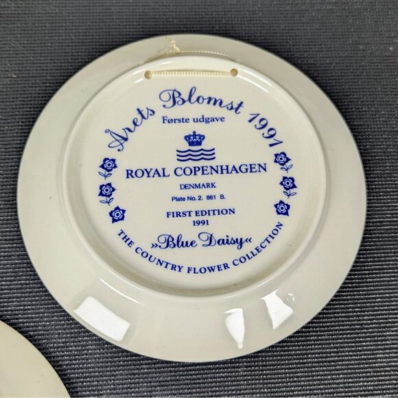 Royal Copenhagen Denmark Arets Blomst Country Flower Collection 1991 1992 1993 - Picture 5 of 8